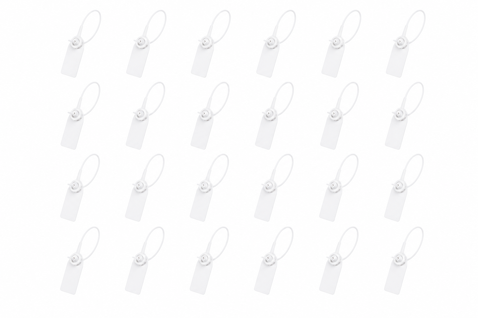 25-Pack Blank White Plastic Security Tags/Clothing Brand Tags